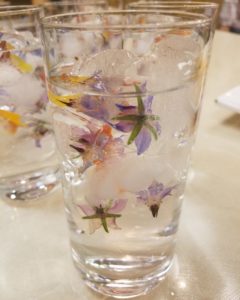 Floral Ice Cubes at Chef Christy's Herbal Drinks and Snacks class